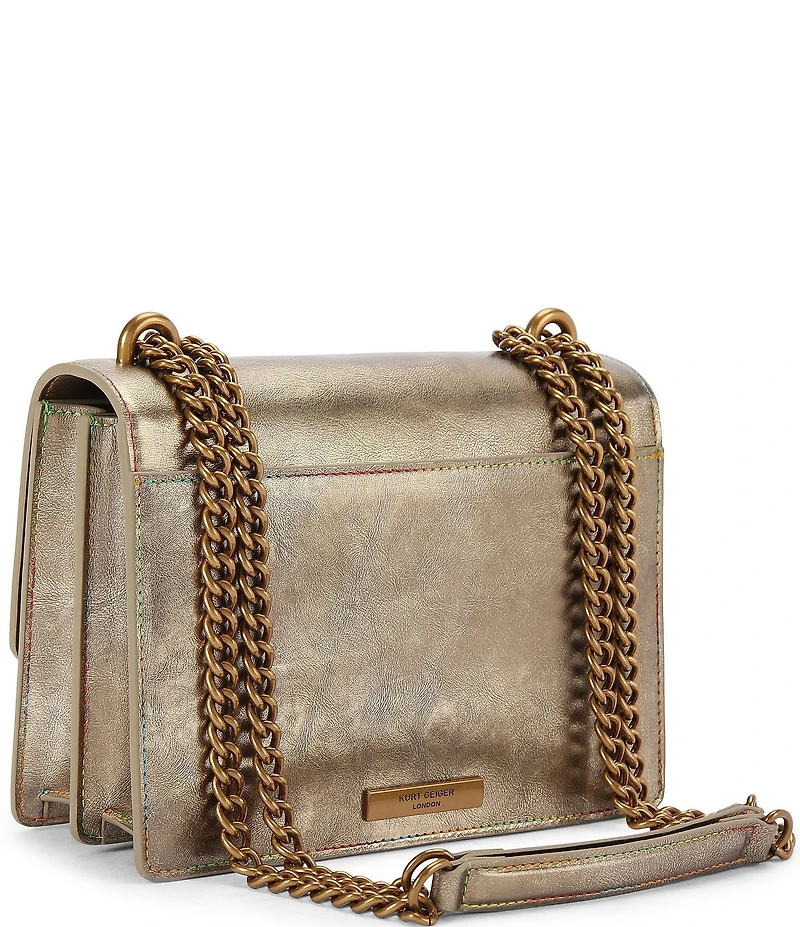 Kurt Geiger London Shoreditch Western Rhinestoned Embroidered Metallic Crossbody Bag
