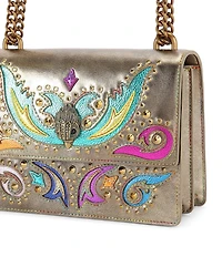 Kurt Geiger London Shoreditch Western Rhinestoned Embroidered Metallic Crossbody Bag