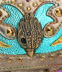 Kurt Geiger London Shoreditch Western Rhinestoned Embroidered Metallic Crossbody Bag