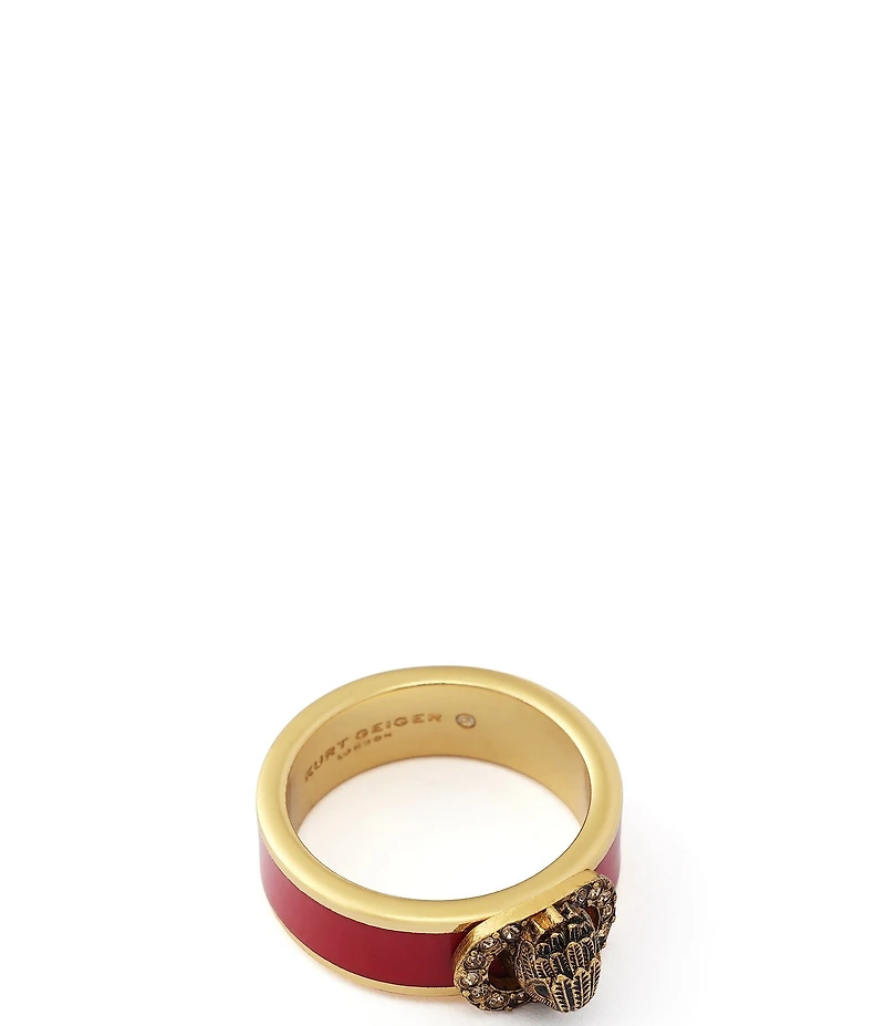 Kurt Geiger London Signature Chelsea Eagle Enamel Band Ring