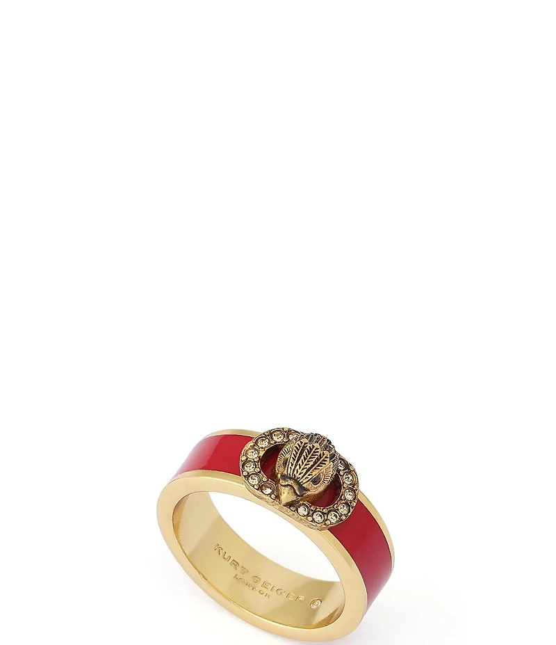 Kurt Geiger London Signature Chelsea Eagle Enamel Band Ring