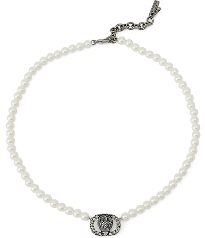 Kurt Geiger London Signature Chelsea Eagle Pearl Short Pendant Necklace
