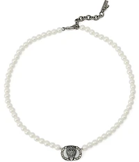 Kurt Geiger London Signature Chelsea Eagle Pearl Short Pendant Necklace