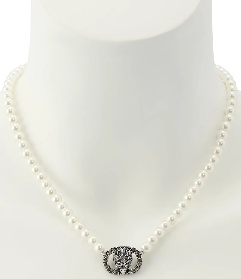 Kurt Geiger London Signature Chelsea Eagle Pearl Short Pendant Necklace