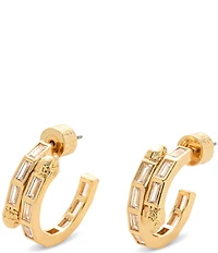 Kurt Geiger London Signature Eagle Baguette Stone Hoop Earrings