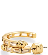 Kurt Geiger London Signature Eagle Baguette Stone Hoop Earrings