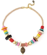Kurt Geiger London Signature Eagle Beaded Cord Collar Necklace