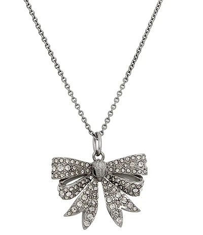 Kurt Geiger London Signature Eagle Bow Crystal Short Pendant Necklace