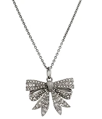 Kurt Geiger London Signature Eagle Bow Crystal Short Pendant Necklace