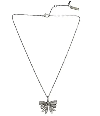 Kurt Geiger London Signature Eagle Bow Crystal Short Pendant Necklace