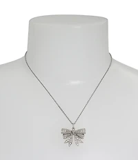Kurt Geiger London Signature Eagle Bow Crystal Short Pendant Necklace