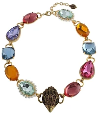Kurt Geiger London Signature Eagle Candy Gemstone Statement Collar Necklace