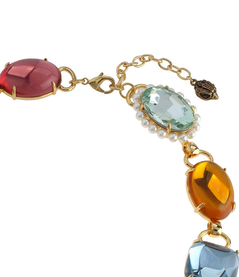 Kurt Geiger London Signature Eagle Candy Gemstone Statement Collar Necklace