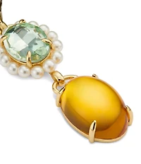 Kurt Geiger London Signature Eagle Candy Gemstone Statement Linear Mismatch Earrings