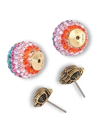 Kurt Geiger London Signature Eagle Crystal Bead Front Back Earrings