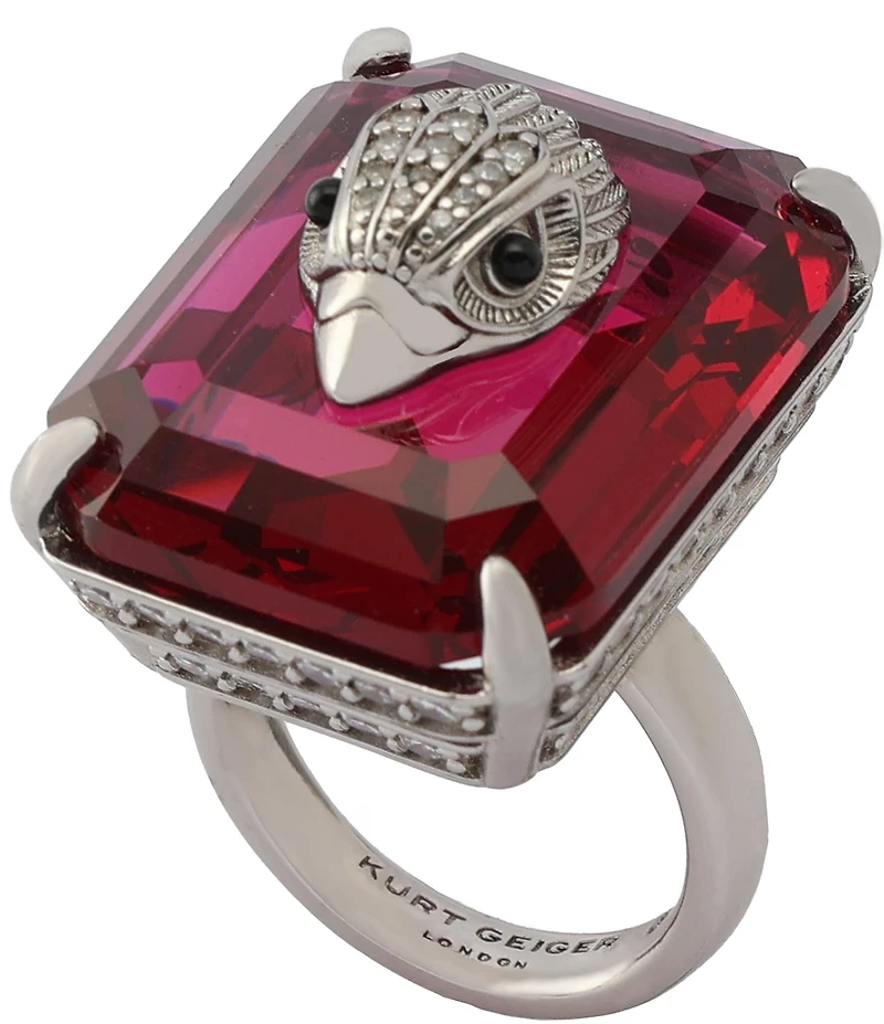 Kurt Geiger London Signature Eagle Crystal Statement Cocktail Ring