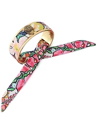 Kurt Geiger London Signature Eagle Floral Fabric Cuff Bracelet