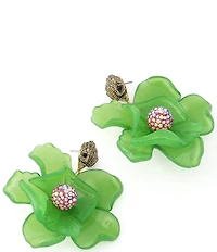 Kurt Geiger London Signature Eagle Floral Statement Drop Earrings