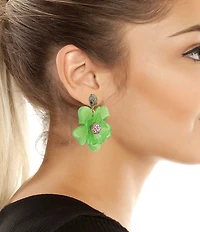Kurt Geiger London Signature Eagle Floral Statement Drop Earrings