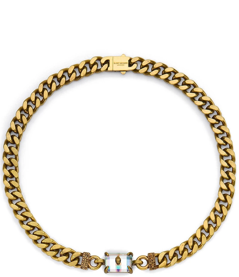 Kurt Geiger London Signature Eagle Gem Chain Collar Necklace
