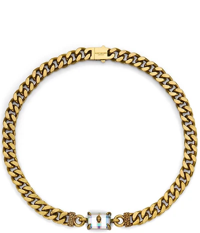 Kurt Geiger London Signature Eagle Gem Chain Collar Necklace