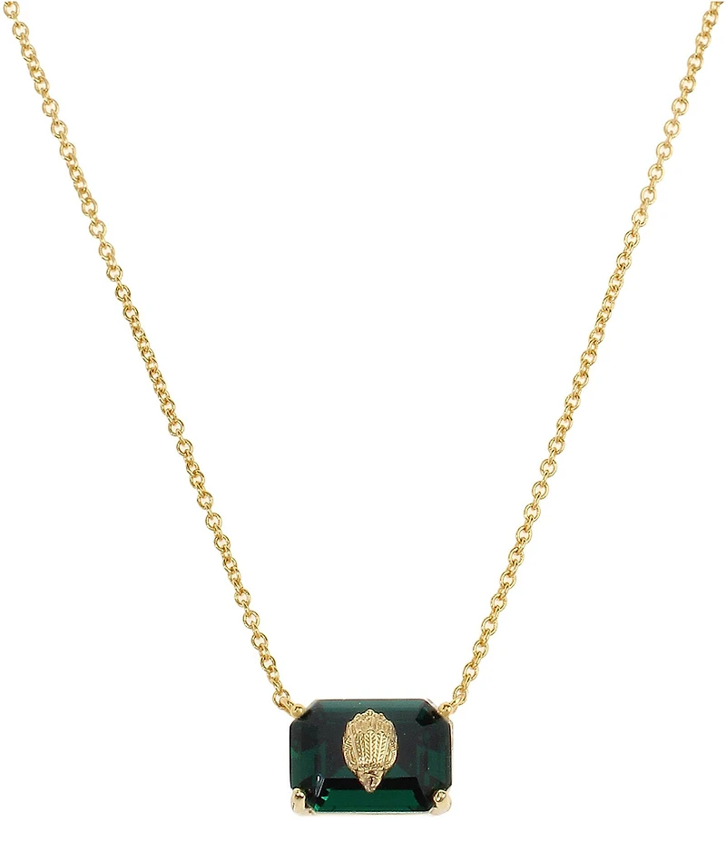 Kurt Geiger London Signature Eagle Gem Short Gold Pendant Necklace