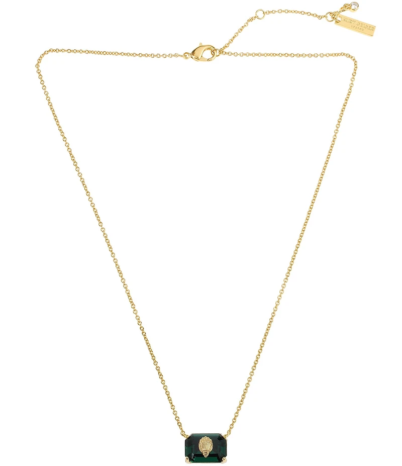 Kurt Geiger London Signature Eagle Gem Short Gold Pendant Necklace