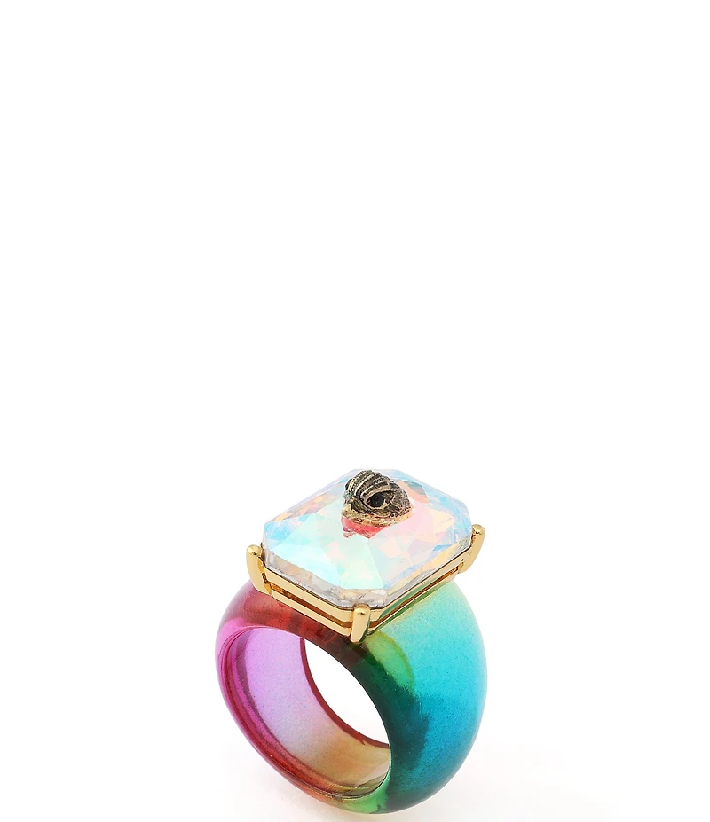 Kurt Geiger London Signature Eagle Gemstone Rainbow Cocktail Ring
