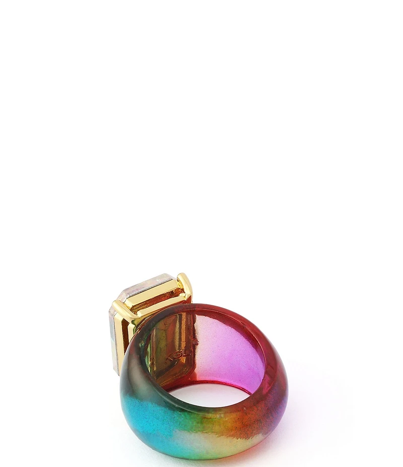 Kurt Geiger London Signature Eagle Gemstone Rainbow Cocktail Ring