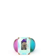 Kurt Geiger London Signature Eagle Gemstone Rainbow Cocktail Ring