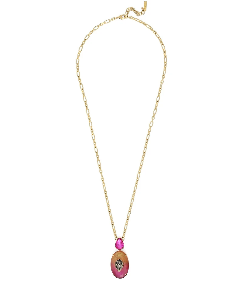 Kurt Geiger London Signature Eagle Gemstone Short Pendant Necklace