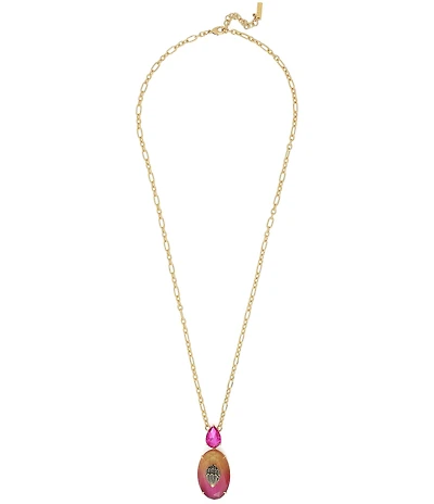 Kurt Geiger London Signature Eagle Gemstone Short Pendant Necklace