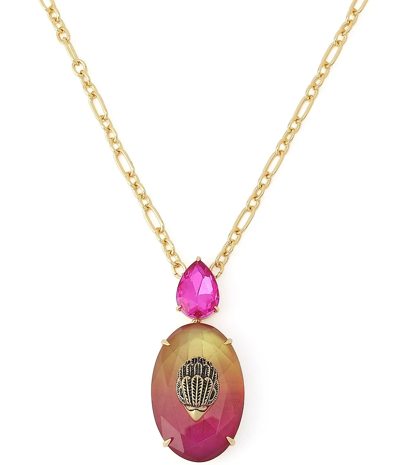 Kurt Geiger London Signature Eagle Gemstone Short Pendant Necklace