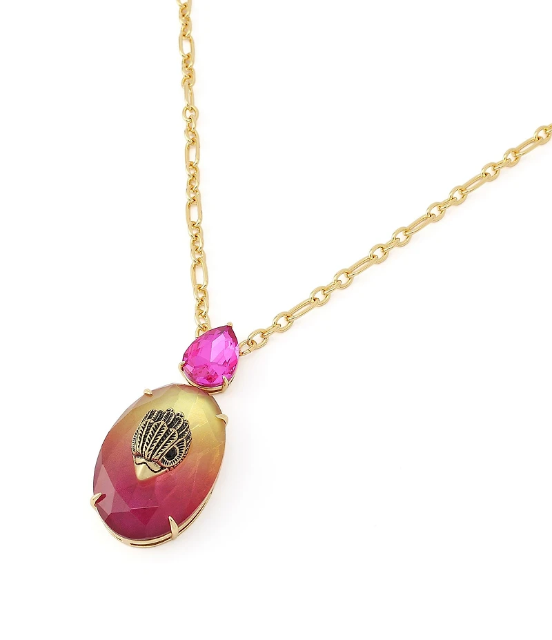 Kurt Geiger London Signature Eagle Gemstone Short Pendant Necklace