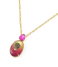 Kurt Geiger London Signature Eagle Gemstone Short Pendant Necklace