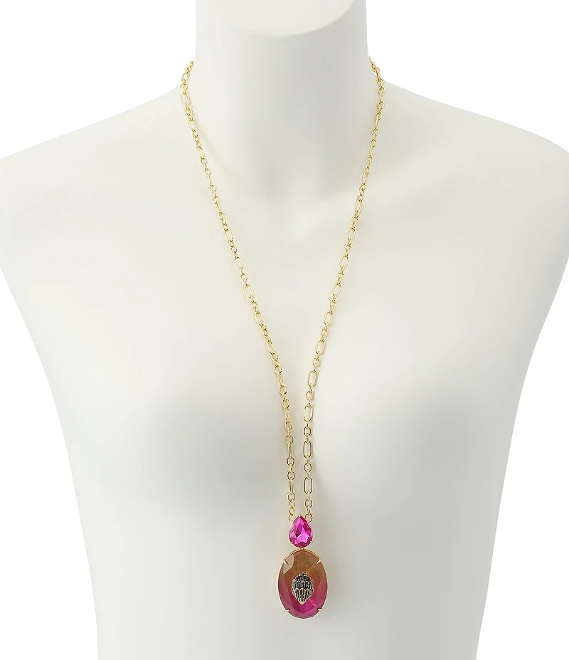 Kurt Geiger London Signature Eagle Gemstone Short Pendant Necklace