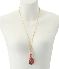 Kurt Geiger London Signature Eagle Gemstone Short Pendant Necklace