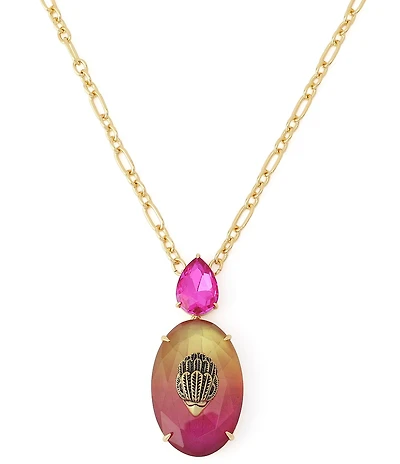 Kurt Geiger London Signature Eagle Gemstone Long Pendant Necklace