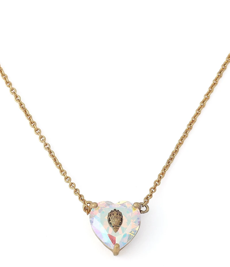 Kurt Geiger London Signature Eagle Heart Gem Short Pendant Necklace