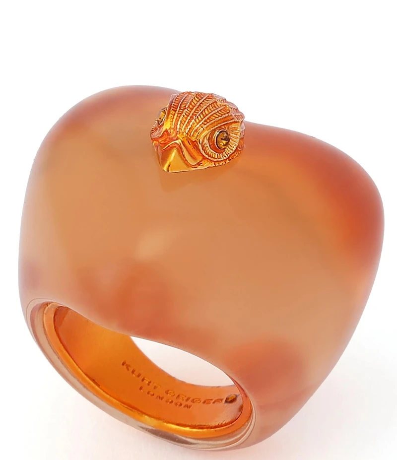 Kurt Geiger London Signature Eagle Heart Jelly Cocktail Ring