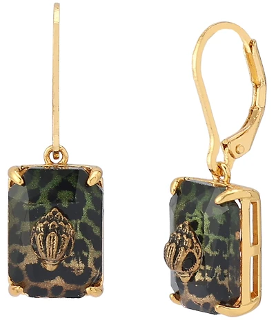 Kurt Geiger London Signature Eagle Leopard Stone Drop Earrings