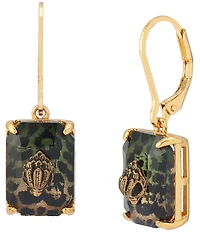 Kurt Geiger London Signature Eagle Leopard Stone Drop Earrings