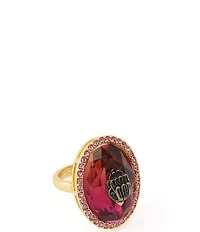 Kurt Geiger London Signature Eagle Oval Gemstone Cocktail Ring