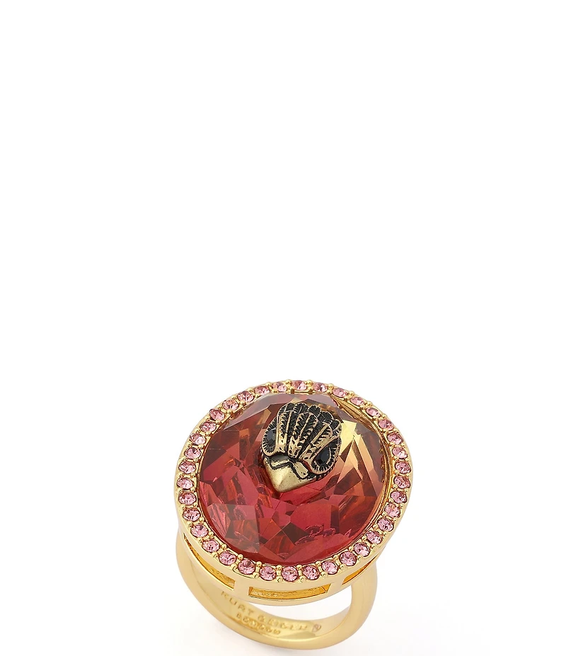 Kurt Geiger London Signature Eagle Oval Gemstone Cocktail Ring