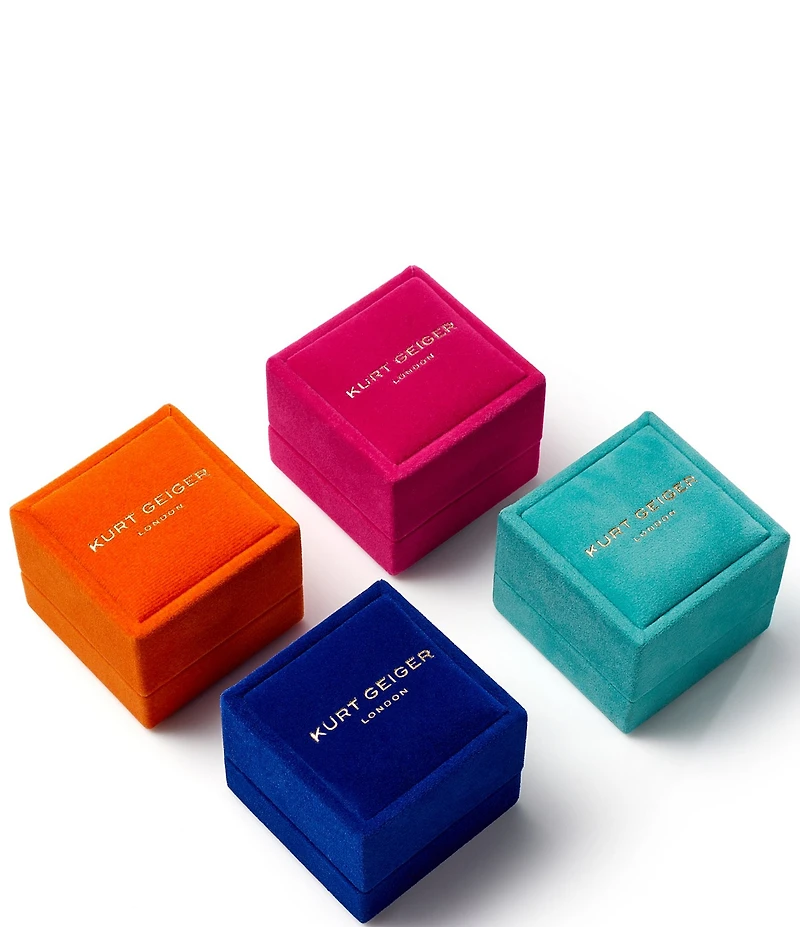 Kurt Geiger London Signature Eagle Oval Gemstone Cocktail Ring