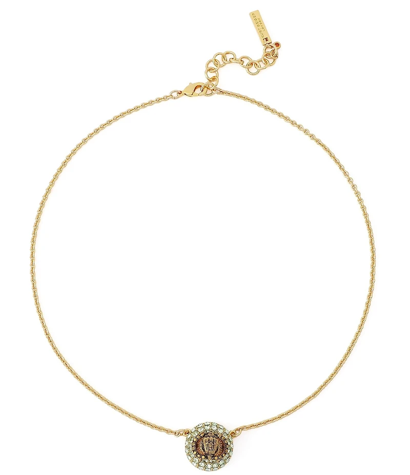 Kurt Geiger London Signature Eagle Pav Dome Short Pendant Necklace