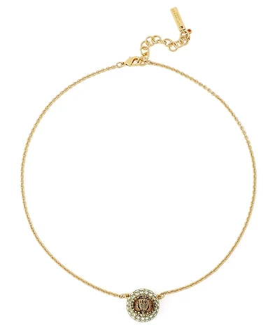 Kurt Geiger London Signature Eagle Pav Dome Short Pendant Necklace