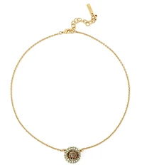 Kurt Geiger London Signature Eagle Pav Dome Short Pendant Necklace