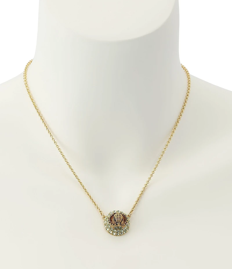 Kurt Geiger London Signature Eagle Pav Dome Short Pendant Necklace