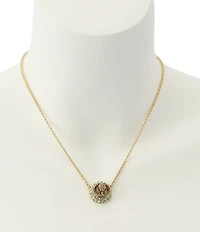 Kurt Geiger London Signature Eagle Pav Dome Short Pendant Necklace